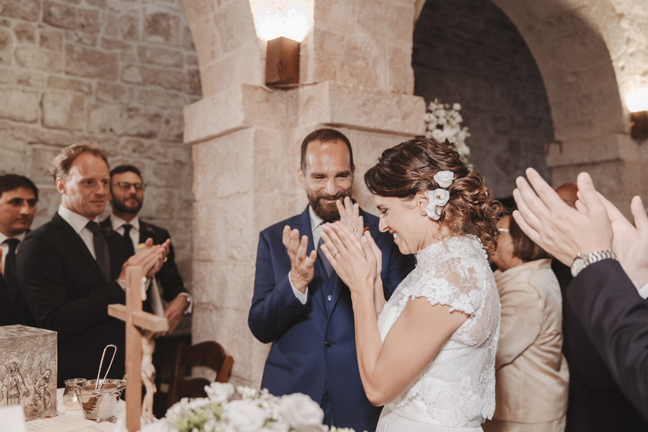 Matrimonio di Marco & Antonella, gli sposi si sorridono