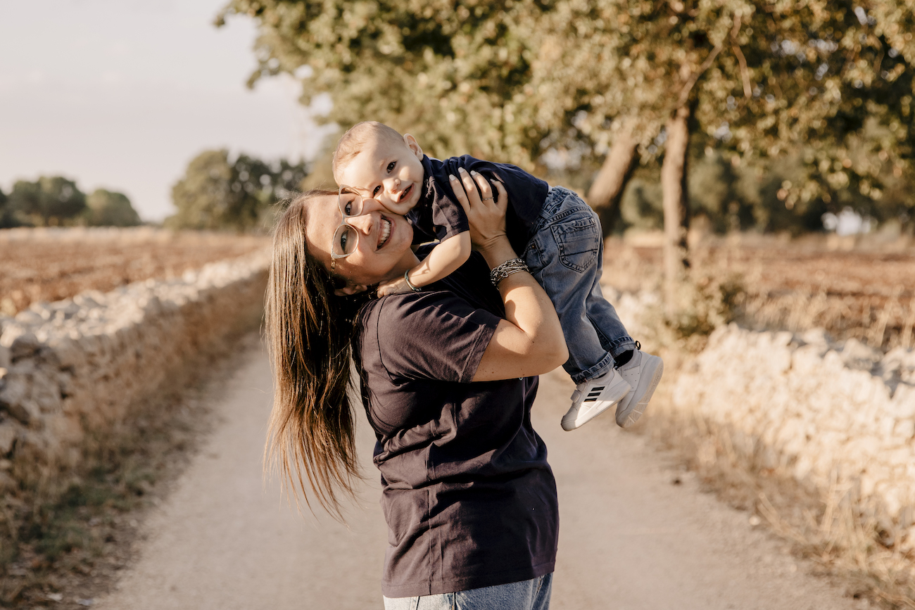 mamma con il suo piccolo donato